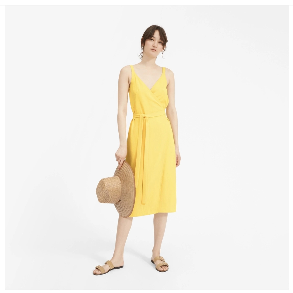 Everlane Yellow Wrap Dress
